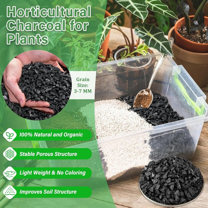 Legigo 4QT All Natural Horticultural Charcoal- Activated Hardwood Plant Charcoal for Soil Amendment, Conditioning Bonsai Soil, Succulent, Terrarium Supplies, Indoor Plant Potting Soil - Image 2